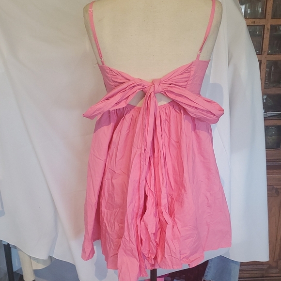 Pink Ruched Spaghetti Strap Mini Dress - Picture 4 of 13